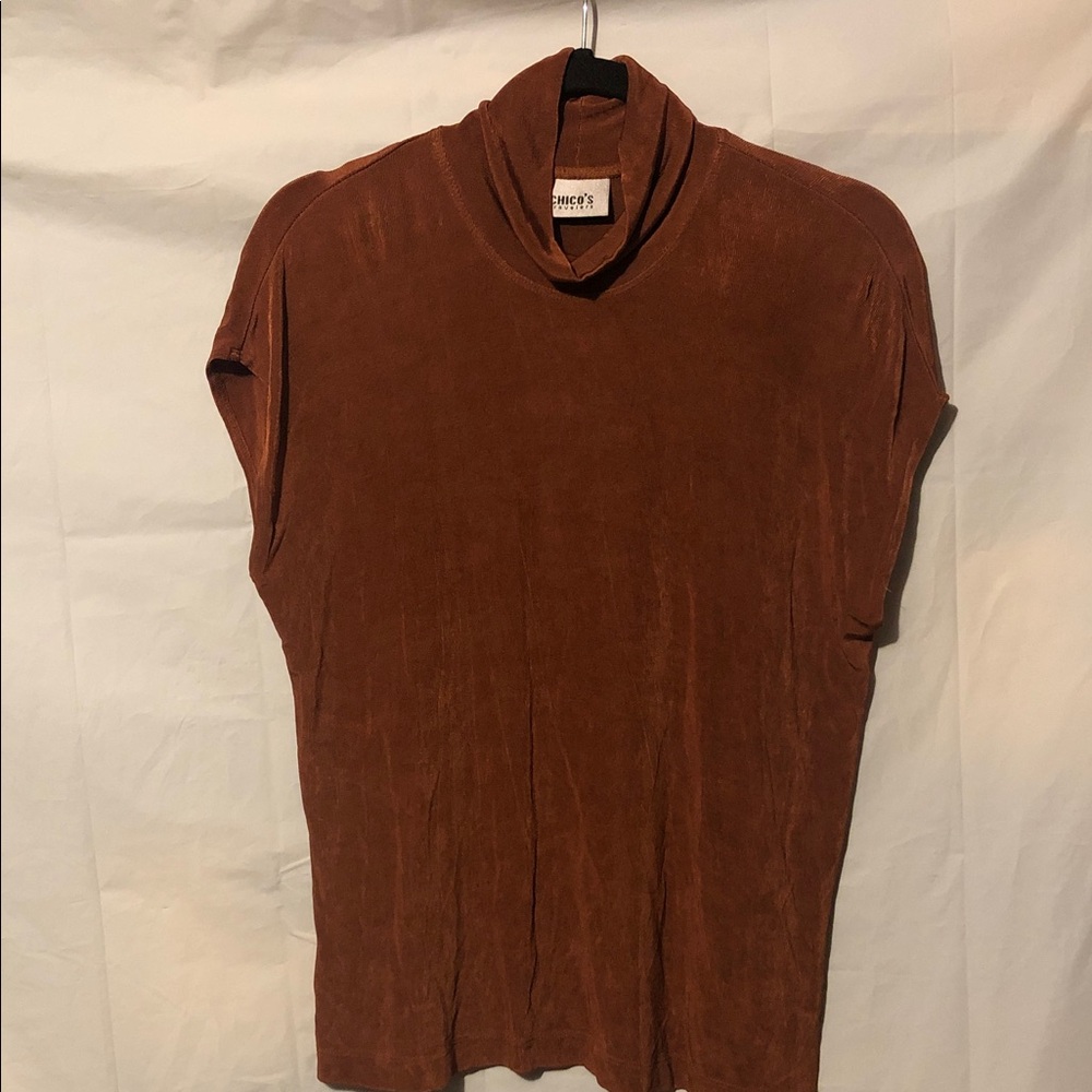 Chico's Rich Brown Nutmeg Turtleneck Top